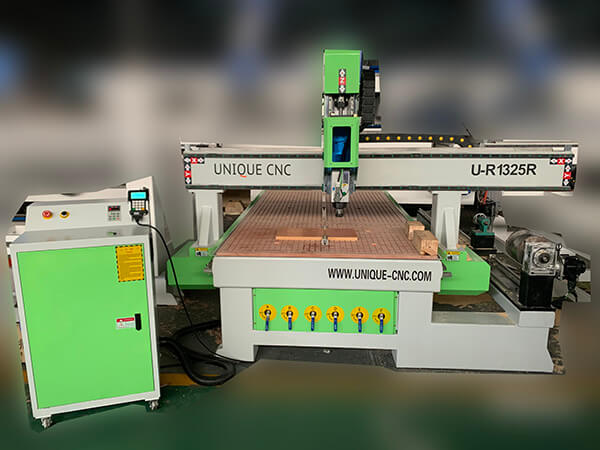 4x8ft U-R1325R 4 Axis CNC router for wood with rotary is ready to ship to Czech Republic