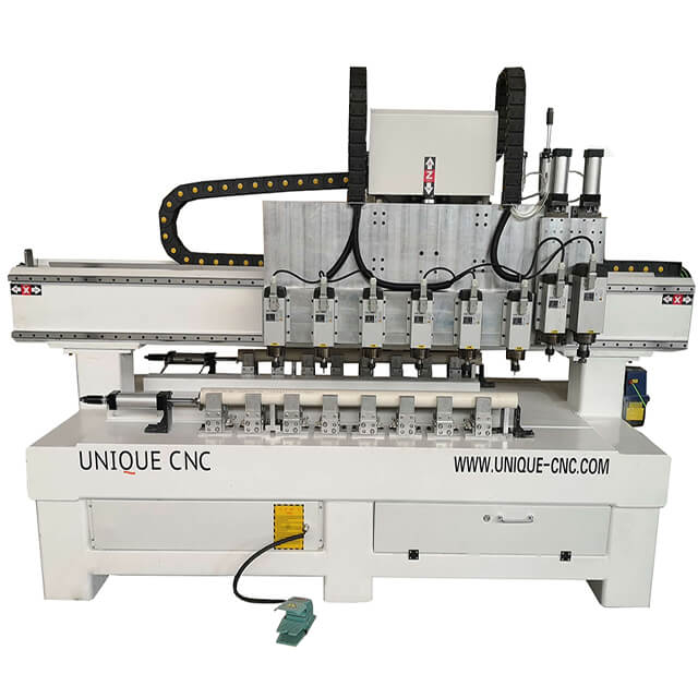 PVC Plastic Pipes Drilling & Milling CNC Router With Dual Table And 16 Heads 