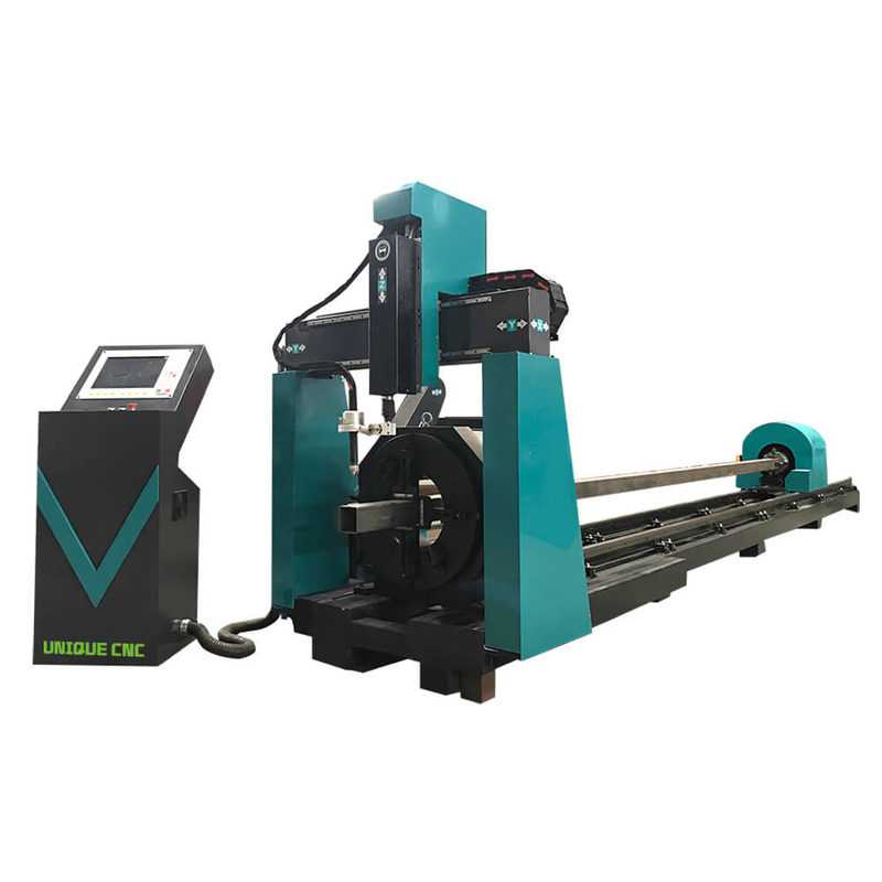 5 Axis Round Square Rectangular Steel Pipe Angle Channel Steel CNC Plasma Cutting Machine 